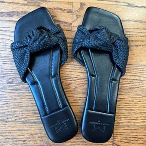 Marc Fisher Black Knotted Slide Sandals